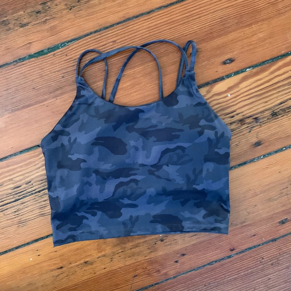 Black Camo Workout Crop Top